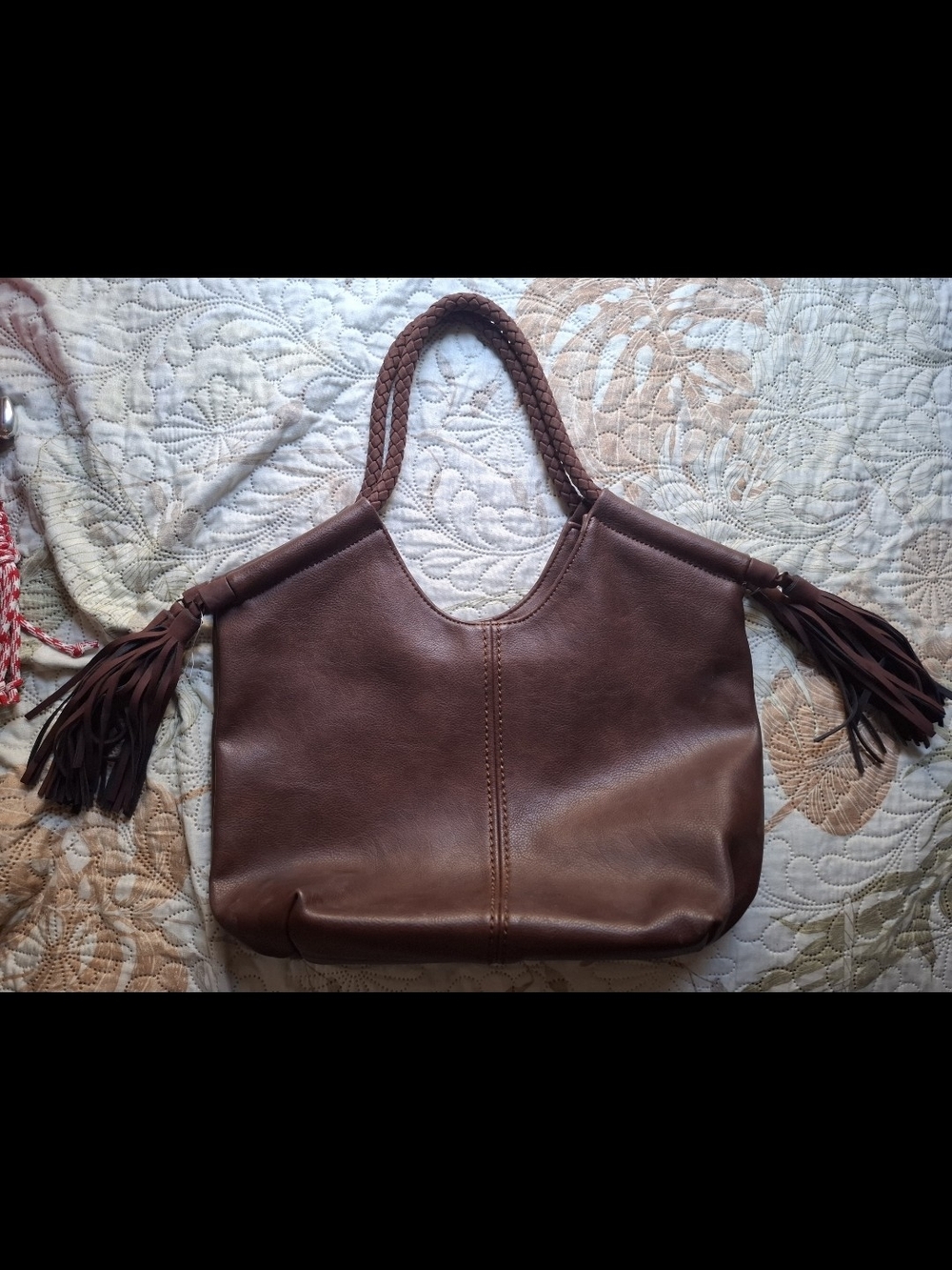 Classic Brown Braided-Handle Leather Tote